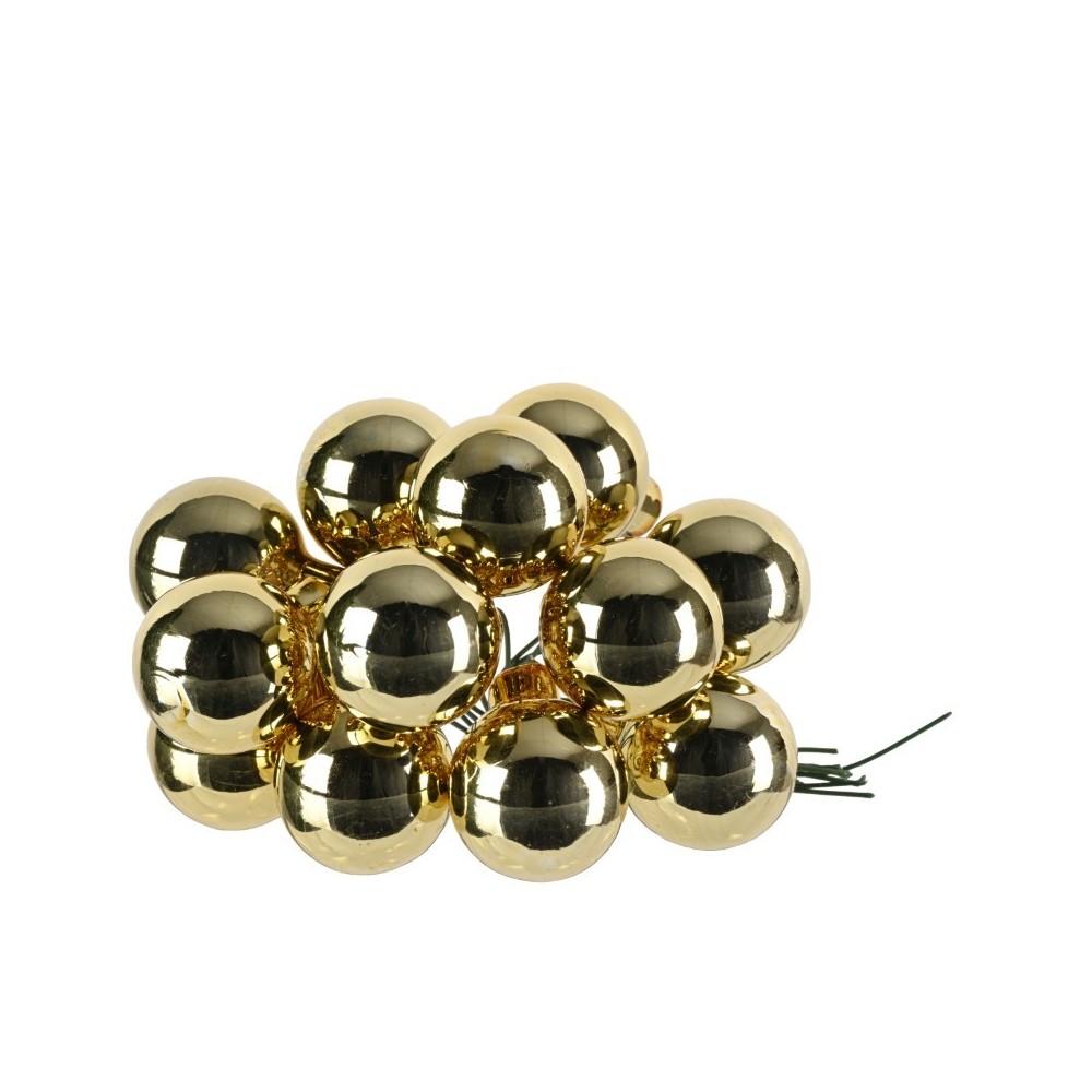 BOX 144 MINI SFERE VETRO ORO D2.5